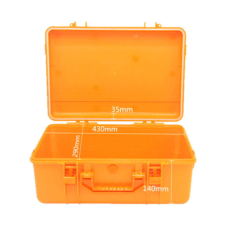 Custom 430*290*175 mm Orange Black Hard Shell Hard Plastic Camera Carrying Protective Case Camera Case With Foam Insert Padding