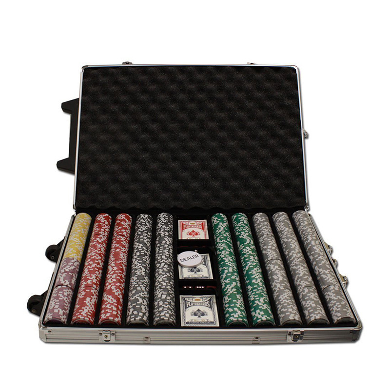 custom trolley rolling eva 1000 chips aluminum case for poker