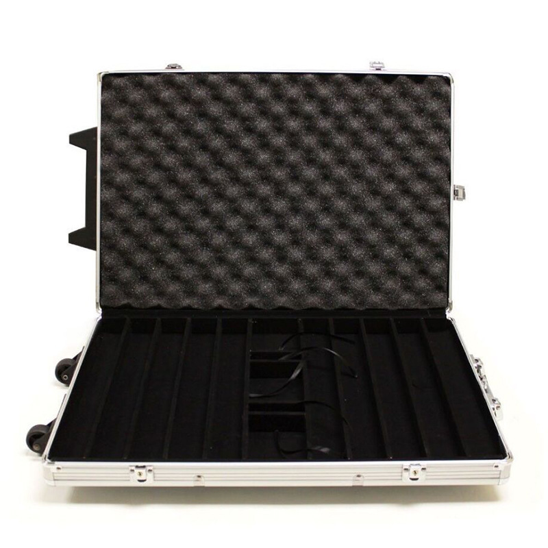 custom trolley rolling eva 1000 chips aluminum case for poker