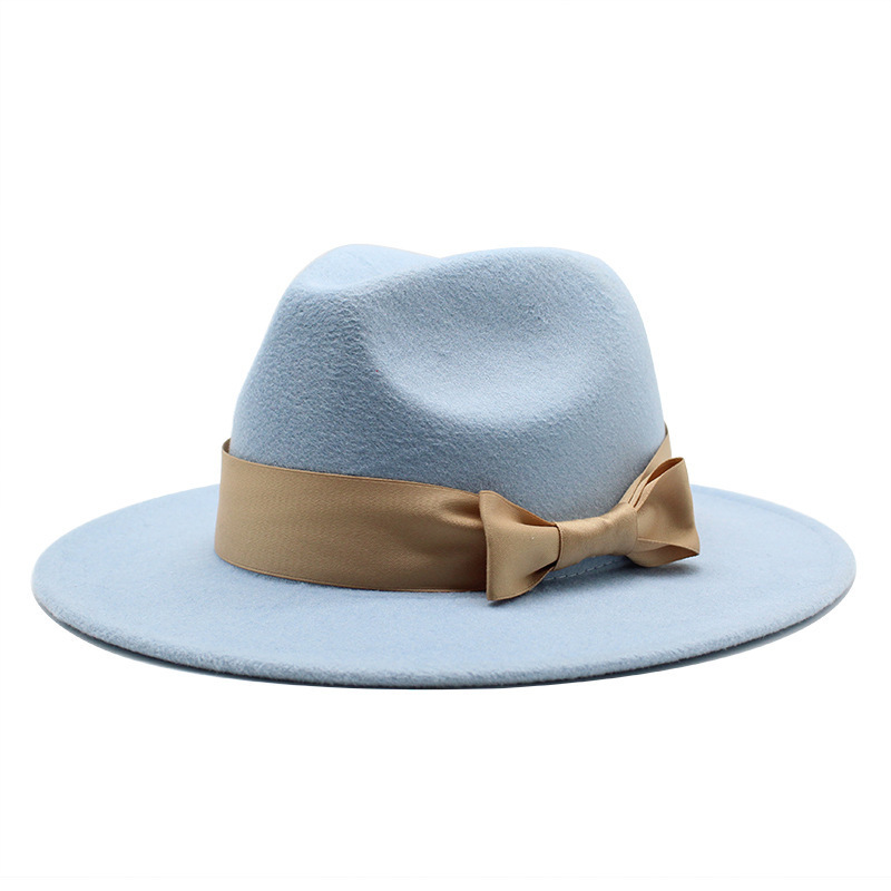 2 tone wool felt wide brim fedora hats women wholesale 2022 unisex