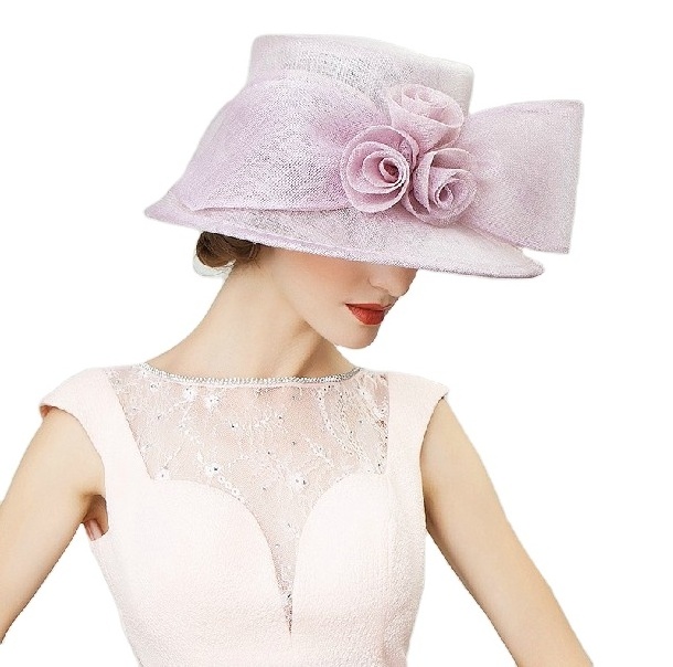 high quality wholesale 100% sinamay wedding elegant church hats for sale