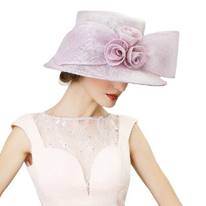 high quality wholesale 100% sinamay wedding elegant church hats for sale