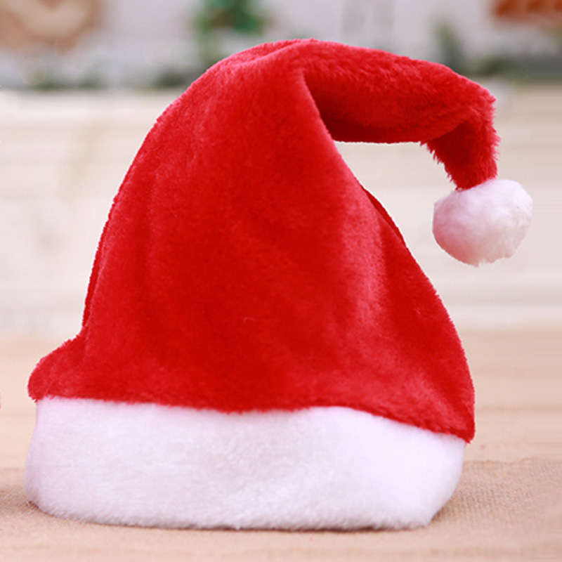 Custom adult and children decoration classic santa claus hat xmas plush christmas hat