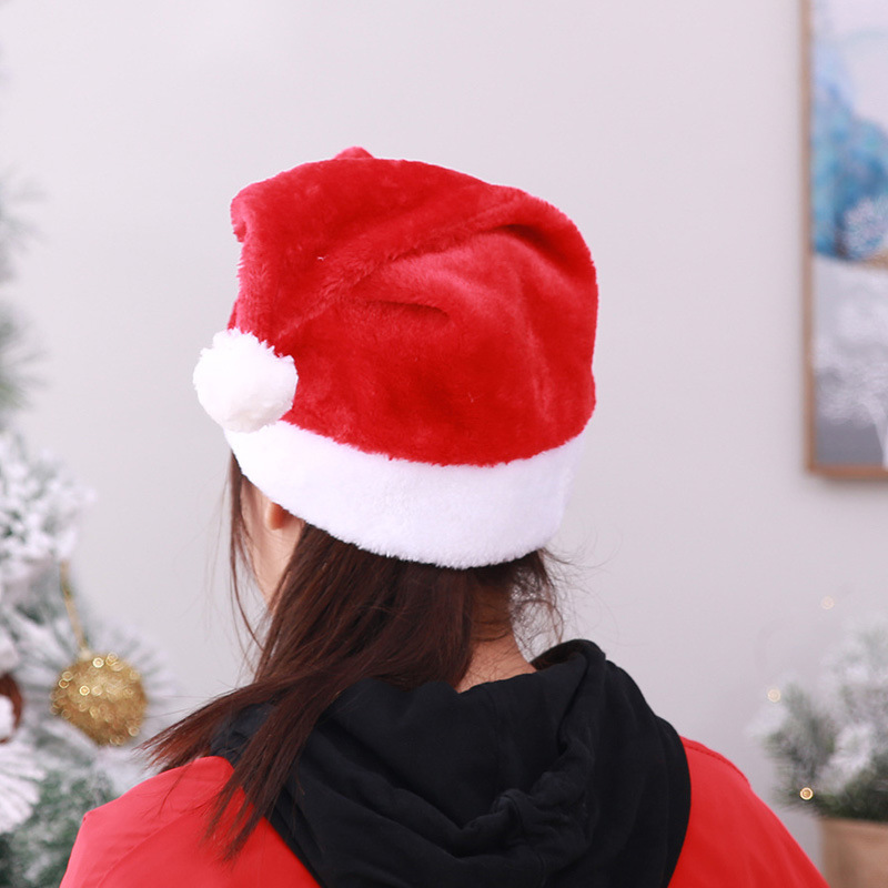 Custom adult and children decoration classic santa claus hat xmas plush christmas hat