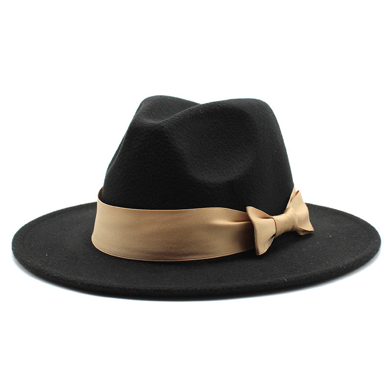 2 tone wool felt wide brim fedora hats women wholesale 2022 unisex