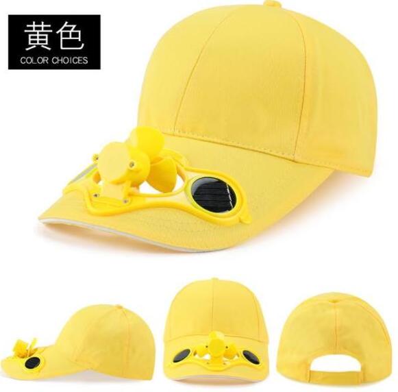 Multi Color Summer Golf baseball caps With Solar Fan long brim solar powered cooling fan hat