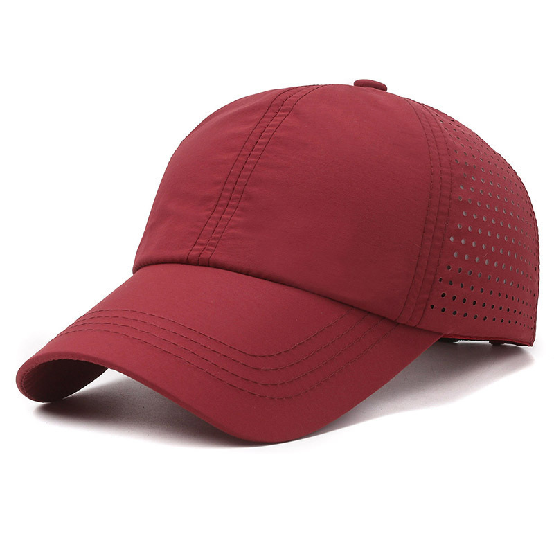 2024 Wholesale spring summer laser hole baseball cap outdoor sport quick dry women's baseball hats