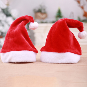 Custom adult and children decoration classic santa claus hat xmas plush christmas hat