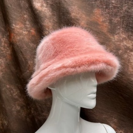 2023 Cross-border Hot Sale Colorful Fuzzy Fisherman's Hat Fur Casual Fashion Ladies Warm High Quality Bucket Hat