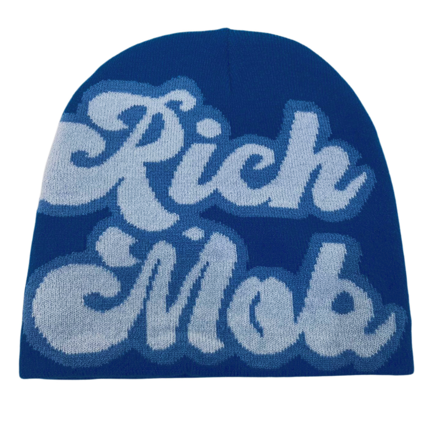 Wholesale Unisex All Over puff print acrylic made custom winter knitted hats jacquard skully beanies