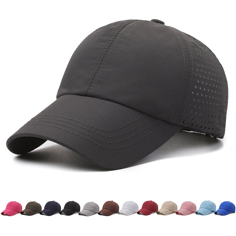 2024 Wholesale spring summer laser hole baseball cap outdoor sport quick dry women's baseball hats