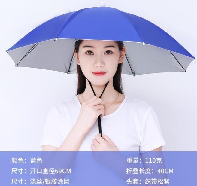 2022 Cheap sun folding logo printed Advertising Head hat shape umbrella, umbrella hat for sale