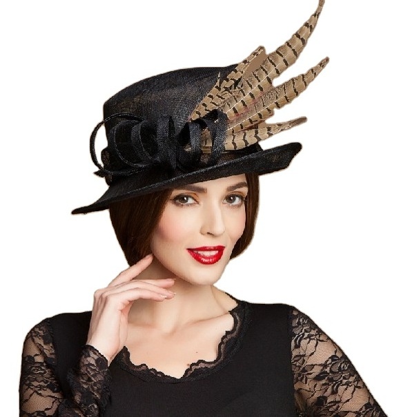 high quality wholesale 100% sinamay wedding elegant church hats for sale