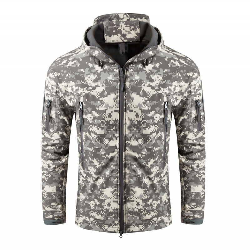 Men's Outdoor Tactical Combat Hoody Softshell Hoody Winter Waterproof Camouflage Coat Sport Uniform Jacket