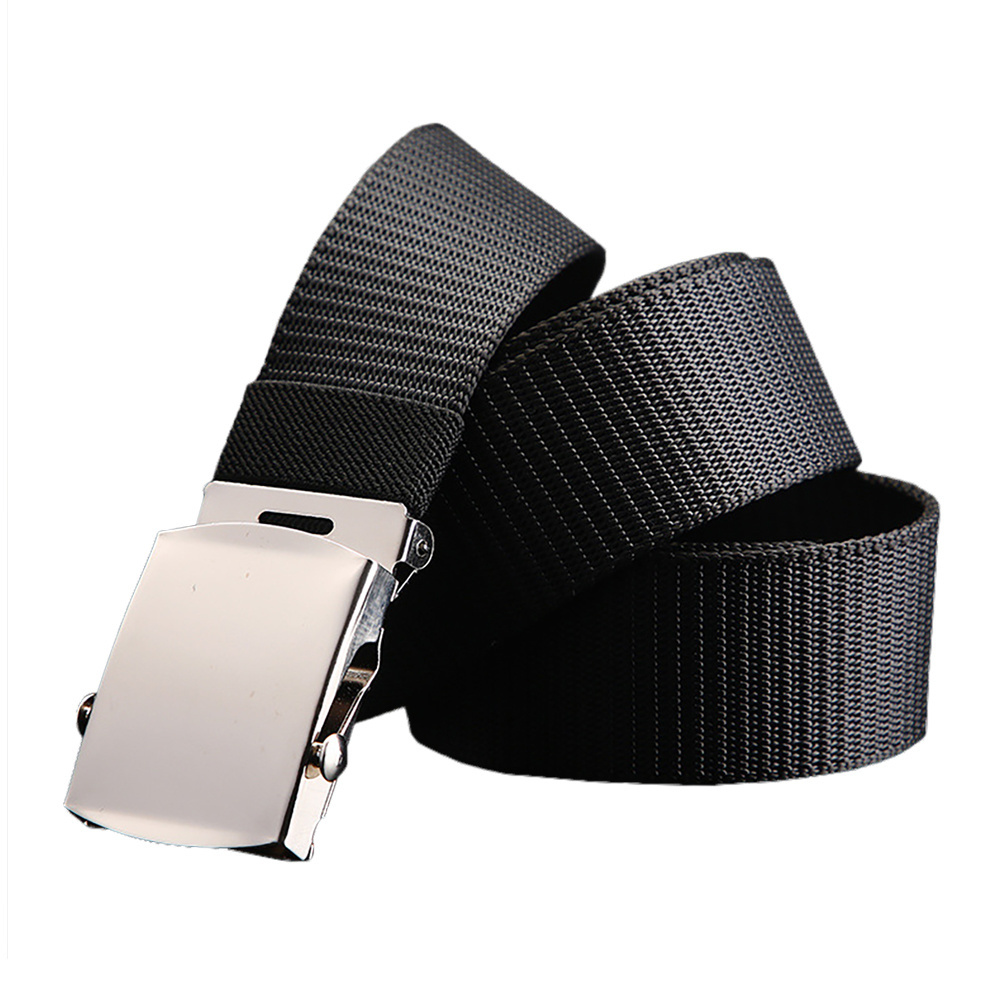 Men's Sport Belts Adjustable Fans Outdoor Tactical Belt Combat Silver color Metal Buckle Hunting Hiking Waist Fabric Belt