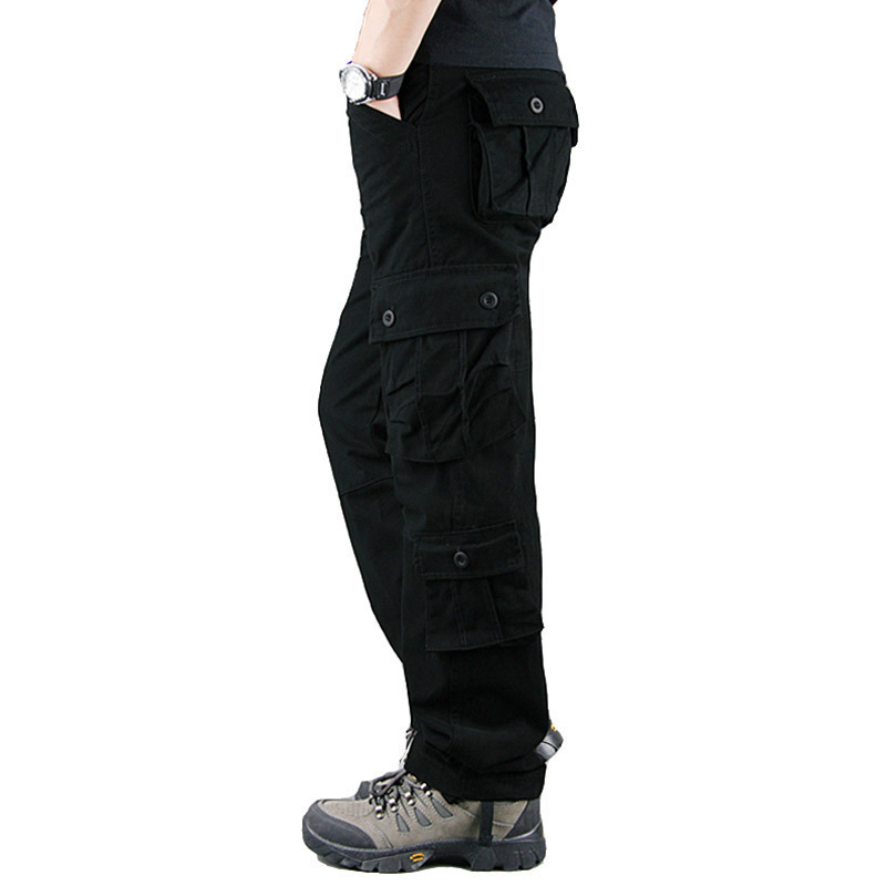 Men's Fans Cotton Canvas Outdoor Tactical Pants Combat Hiking Hunting Multi Pockets Worker Cargo Pant Trousers For Men