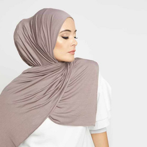 High quality jersey scarf stretchy hijab plain head scarves wholesale women jersey cotton shawl muslim hijab