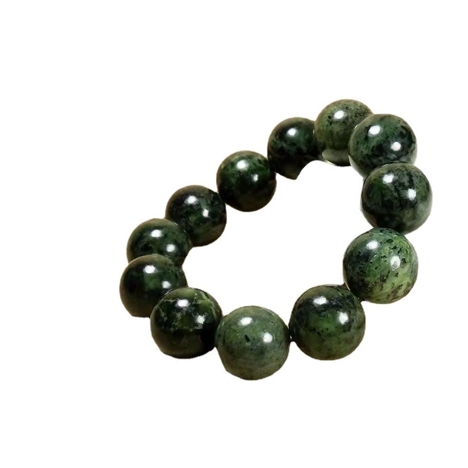 Natural Tibetan jade medicine King Stone Bracelet OLIVE GREEN meteorite dark green jade beaded bracelet