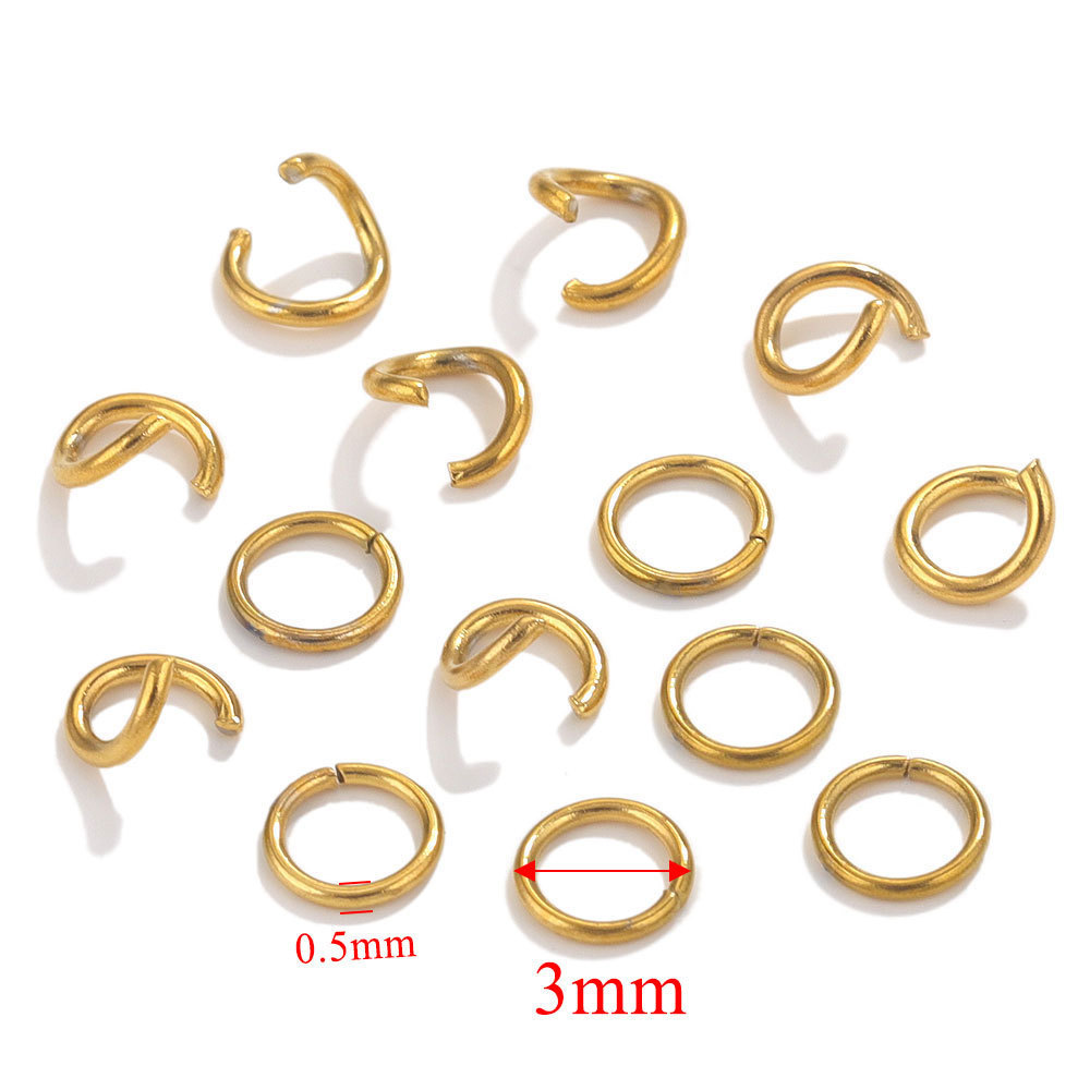 Stainless Steel 18K True Gold Vacuum Electroplating Color Preserving Open Connection Ring Small Circle DIY Jumping Ring