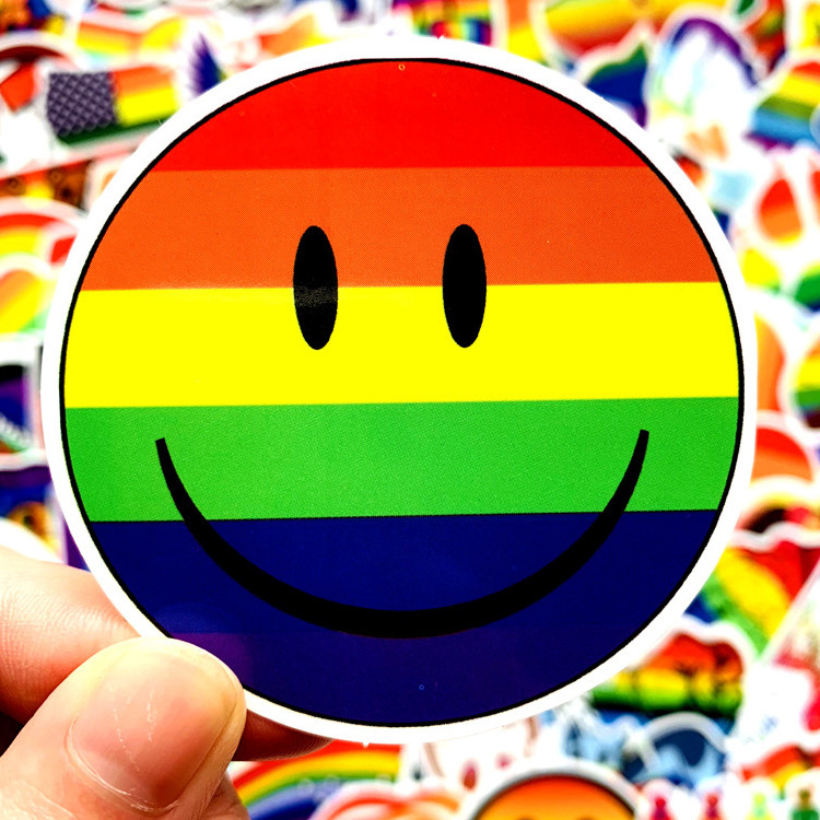 Rainbow gay pride 100 pieces LGBT stickers hot selling luggage mirror stickers locomotive large-size colorful stickers