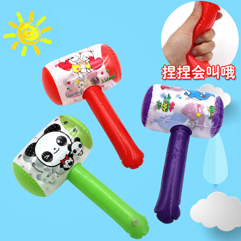 Wholesale Kids Inflatable Plastic Toy Hammer Portable Small Inflatable Hammer Toys Safe Inflatable Hammer