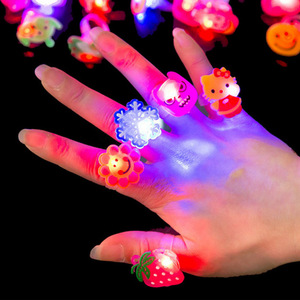 Christmas Party Toy Light Glowing Toys Luminous Glitter Light Up Ring Tpr Kids Led Light Up Finger Ring For Kids