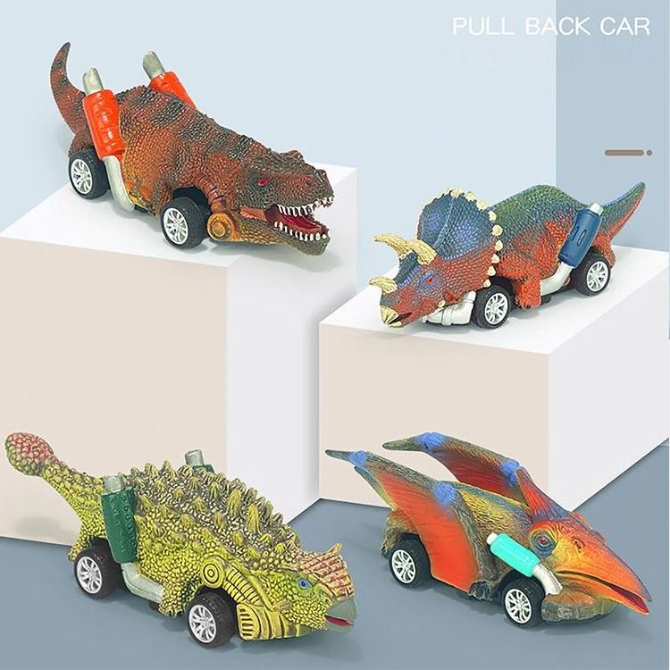 Toys Dinosaur Cars Vehicles Monster Truck for Boys Girls Dinosaur Toys Pull Back Car for Kids 6 Pack Mini Animal Push Back Cars