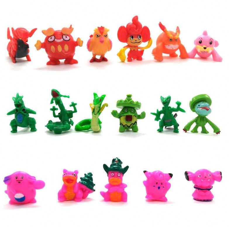 Hot Wholesale 144 Pcs/Lot Mini mon action Figure Kids Model Toys 2-3cm Kawaii Figurine PVC Dolls 6*24pcs Toys