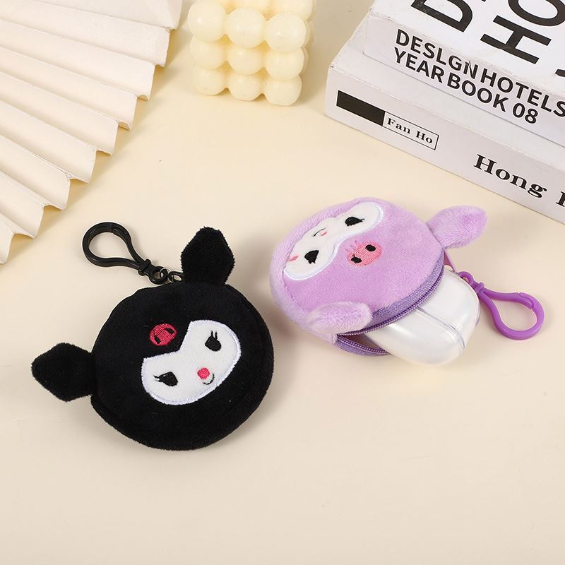 Hot Selling Cartoon Cute Kuromi Mini Coin Purse  Melody Cinnamoroll Helloo Kitt-y Soft Plush  Wallet Toys for Children