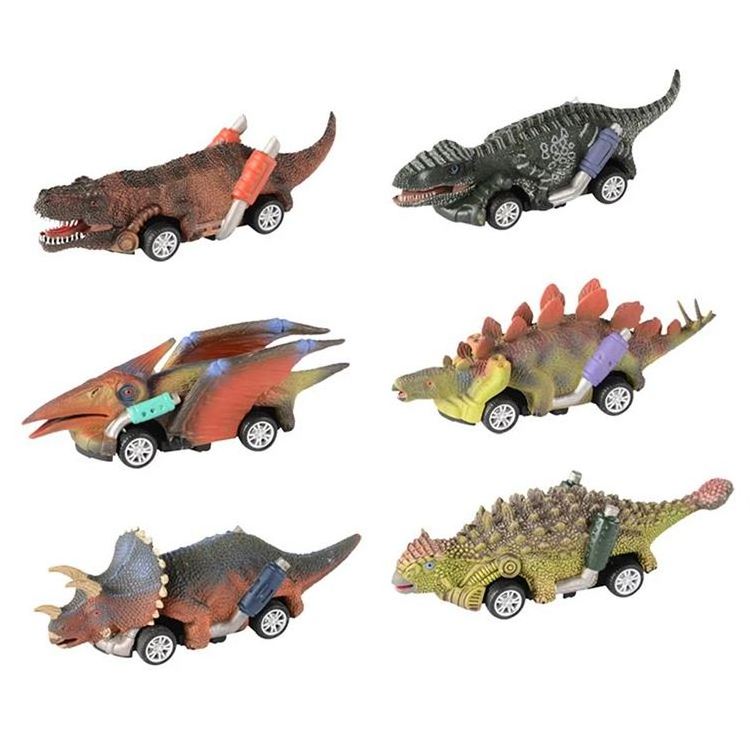 Toys Dinosaur Cars Vehicles Monster Truck for Boys Girls Dinosaur Toys Pull Back Car for Kids 6 Pack Mini Animal Push Back Cars