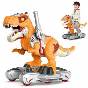 Electric Animal Spraying Smoke Dinosaur Roaring Sound Kids Big Size Sliding Ride On Dinosaur Scooter with Music and Light