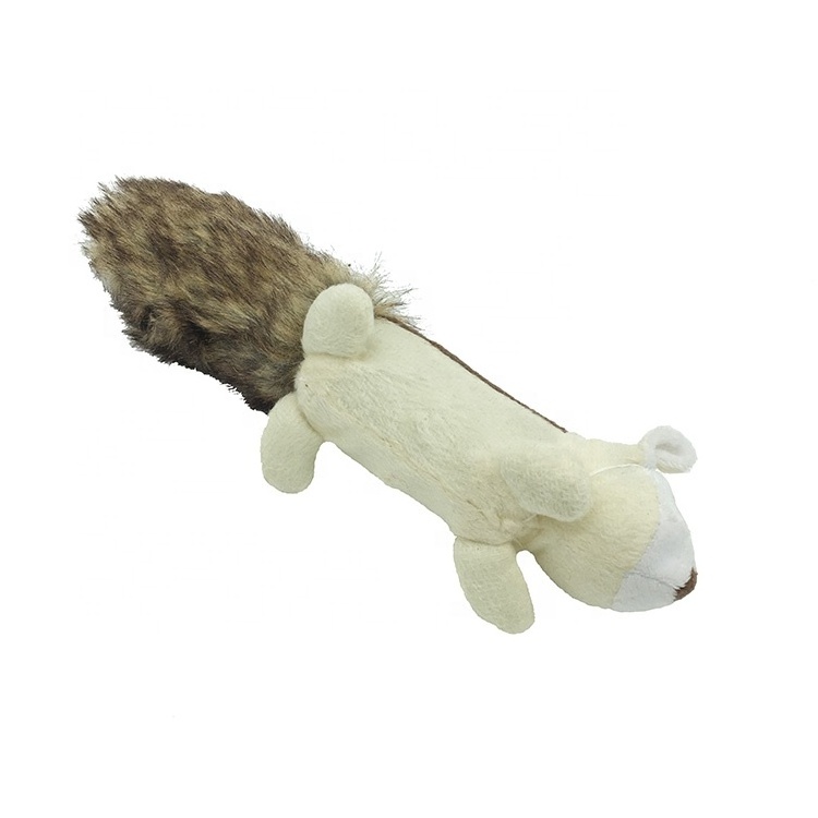 Mischievous Little Squirrel Shaped Plush Dog Toy Stuffed Squeaky Dog Chew Toy