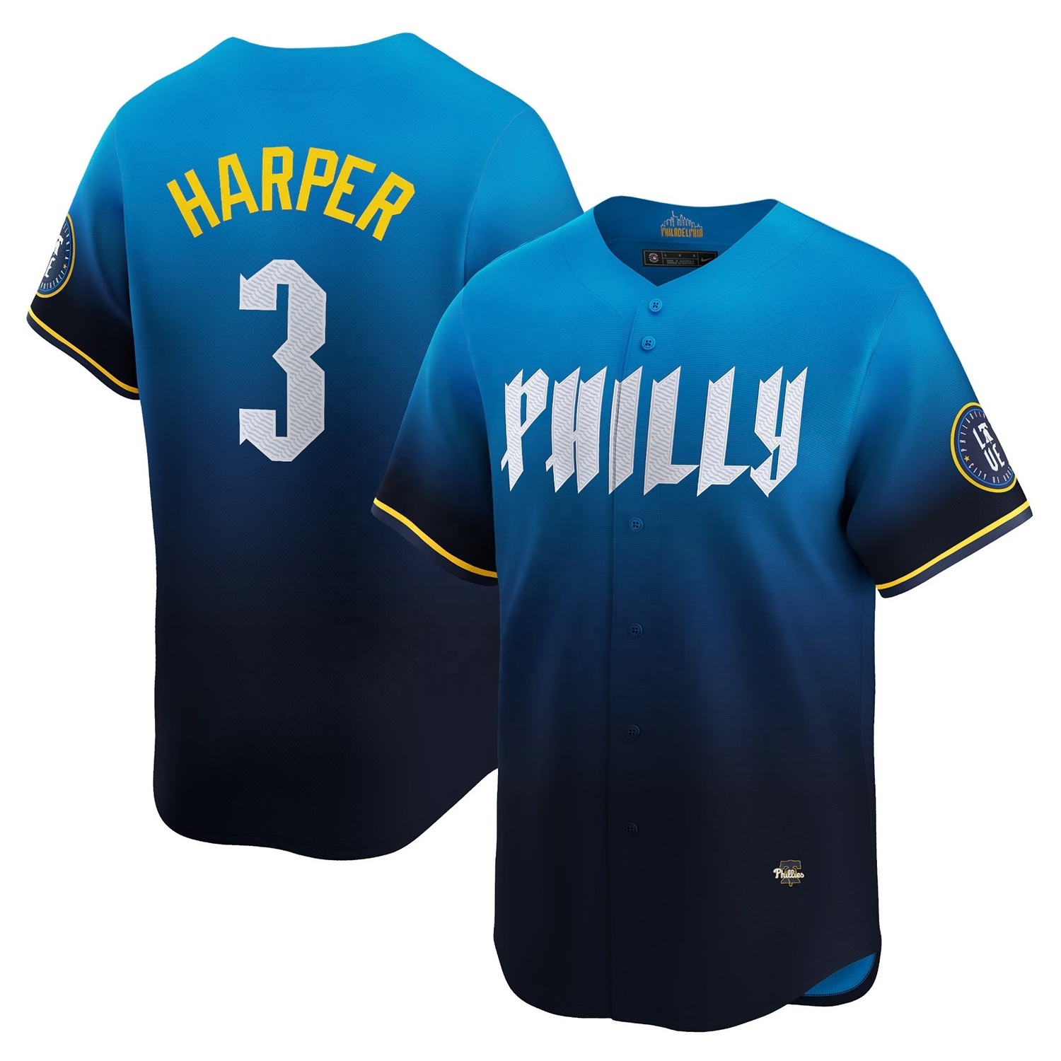 2024 Men's Philadelphia City Connect Limited Jersey Blue Baseball Shirts Custom Accepted