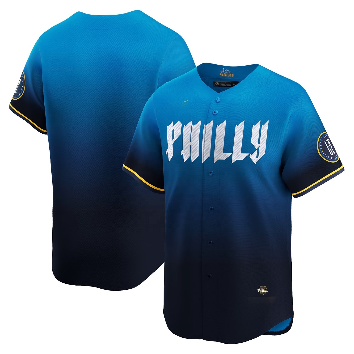 2024 Men's Philadelphia City Connect Limited Jersey Blue Baseball Shirts Custom Accepted