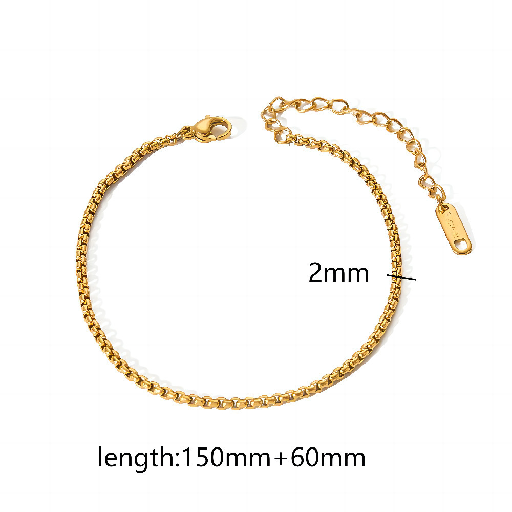 Minimalist 18K Gold Plated  Stainless Steel  Waterproof Jewelry Chain Bracelet For Women