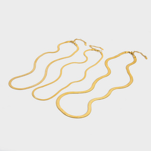 ins china wholesale simple 18k gold plated non tarnish stainless steel necklace chain bulk