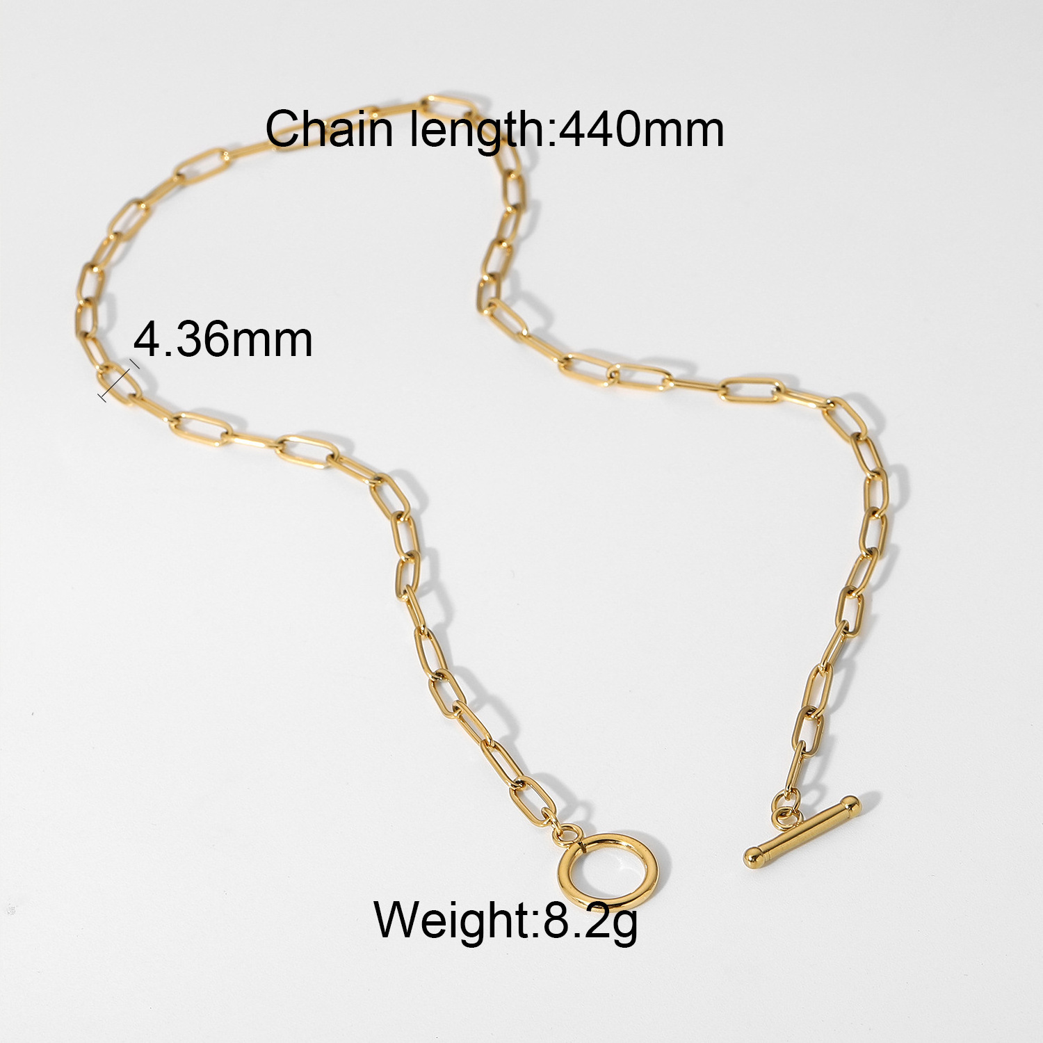 Simple Custom 18K Gold Plated Stainless Steel Chain Necklaces For Women