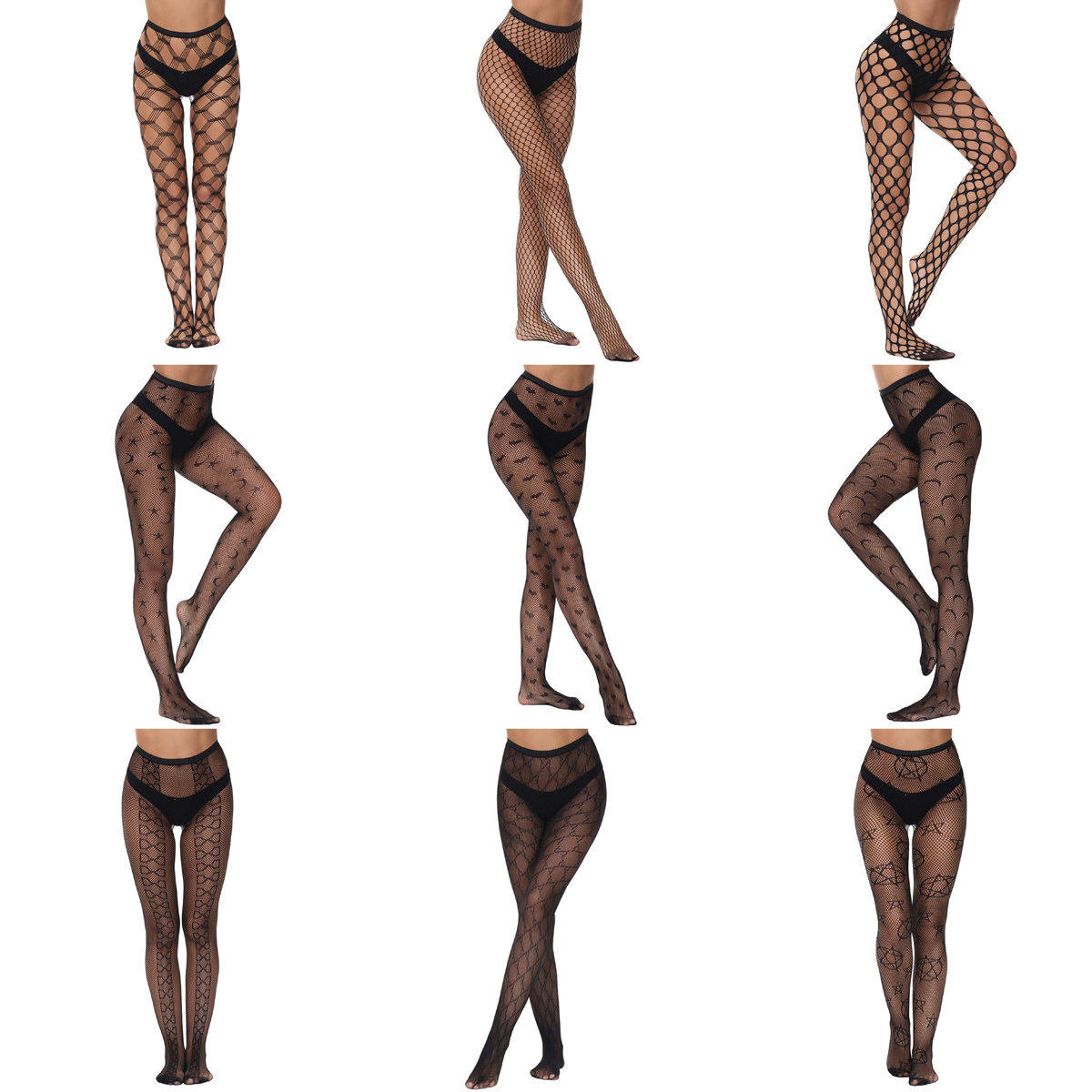 Seamless Patterned Letters Pantyhose Brand Design Logo Pantyhose High Waist Tights Sheer Jacquard Fishnets Net Stockings