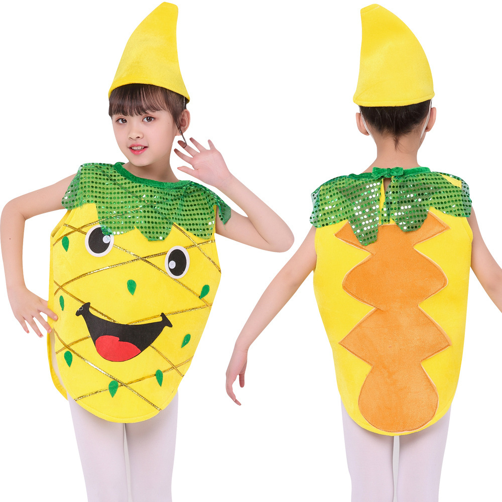 Children's Day Party Sun Raindrop Banana Strawberry Cartoon Fruit Costume Vegetable Halloween Cosplay For Boy Girl Dress