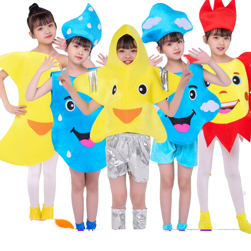 Children's Day Party Sun Raindrop Banana Strawberry Cartoon Fruit Costume Vegetable Halloween Cosplay For Boy Girl Dress