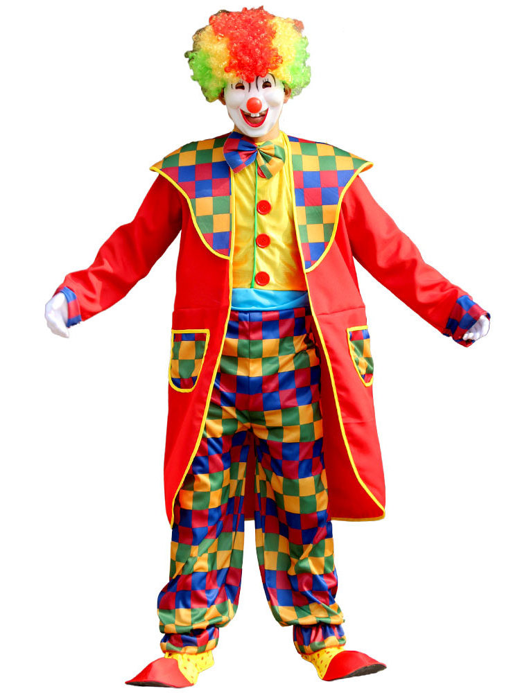 Best Price Halloween Adult Funny Clown Costume for Men Jumpsuit Christmas Joker Dress Set Carnival Gift