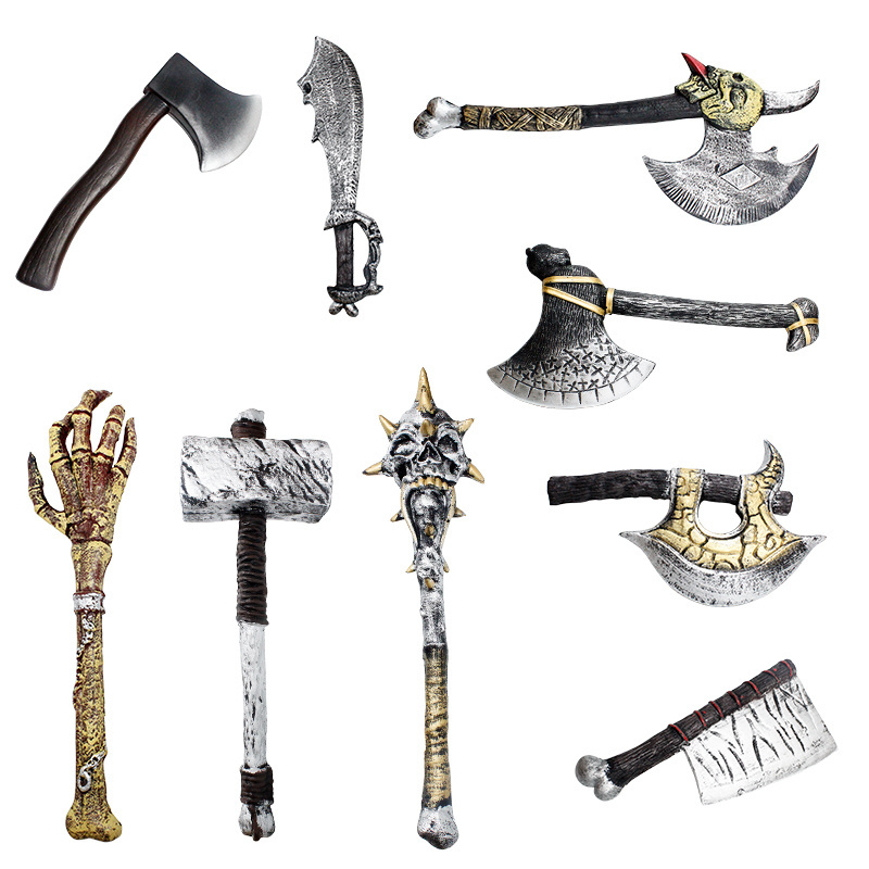 Halloween Hammer Cosplay Simulation Samurai Sword Weapons Prop Pirate Knife PU Foam Axe Short Swords Toys