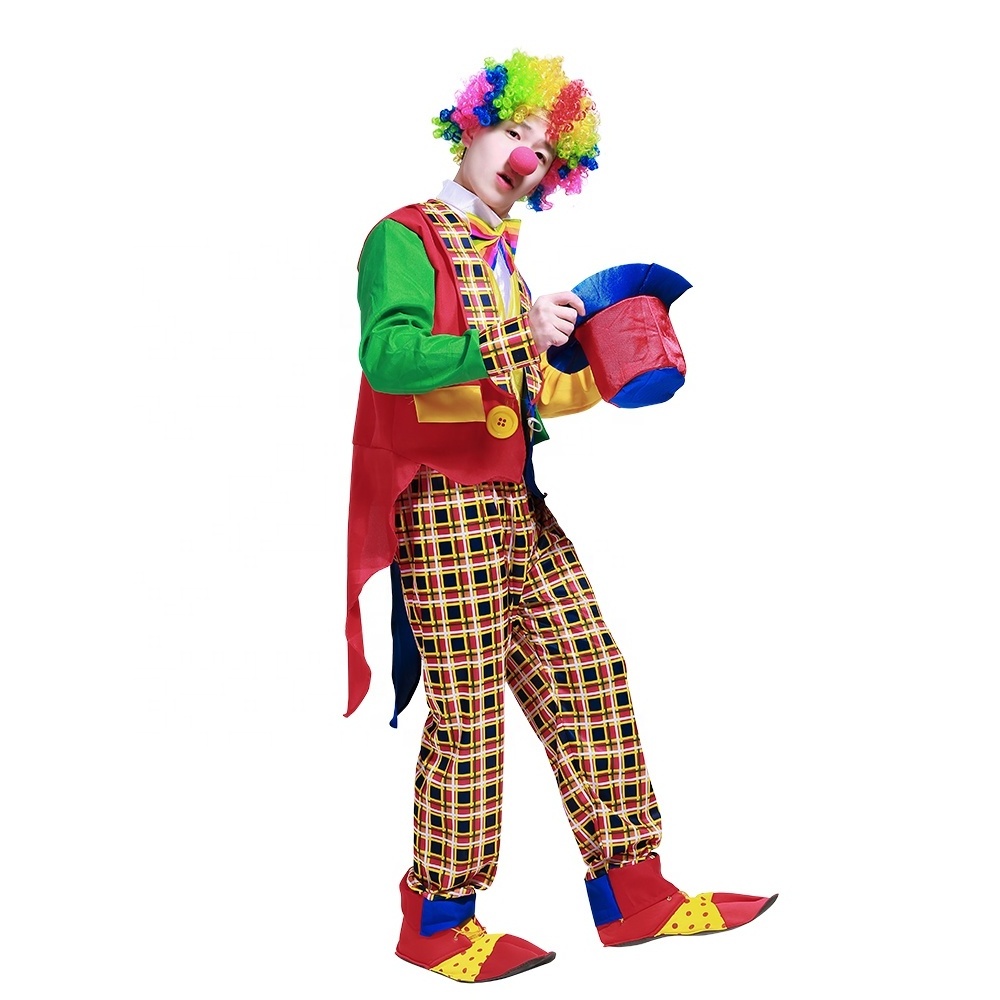 Halloween Cosplay Costume Party Carnival Funny Clown Jumpsuit Adult Circus Fancy Clown Costume