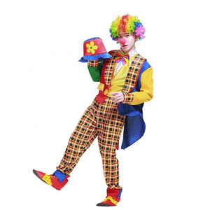 Halloween Cosplay Costume Party Carnival Funny Clown Jumpsuit Adult Circus Fancy Clown Costume