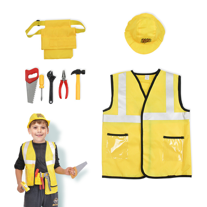 Children Firefighter Dress Up Costume Career Day Cosplay Construction Worker Lawyer Costume Pilots Doctor Astronaut Costume