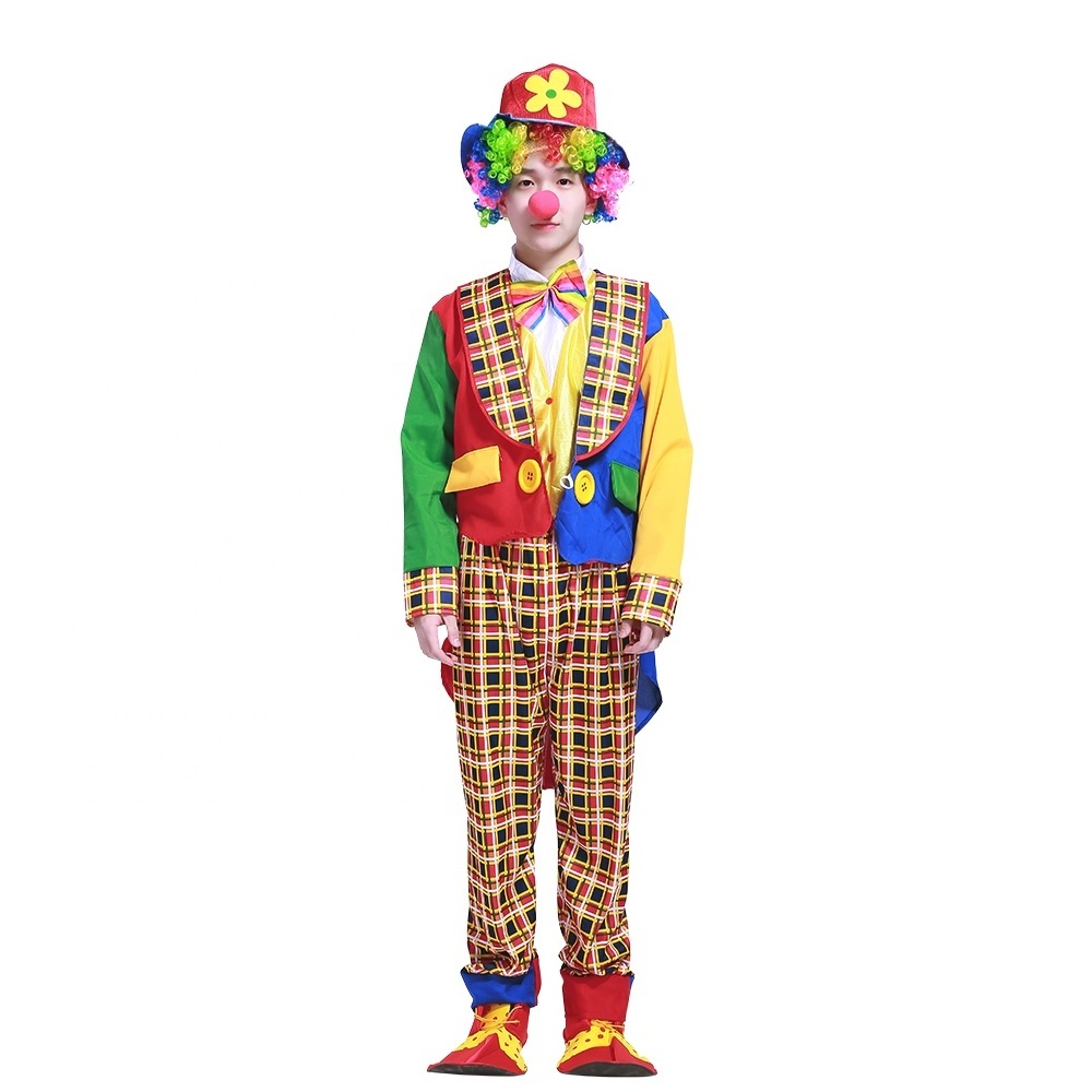 Halloween Cosplay Costume Party Carnival Funny Clown Jumpsuit Adult Circus Fancy Clown Costume