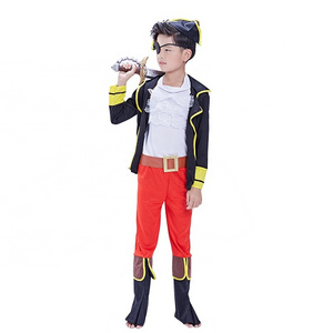 Children's Pirate Captain Costume with Pirate Hat Eyepatch for Kids Pretend Role Play Dress Up