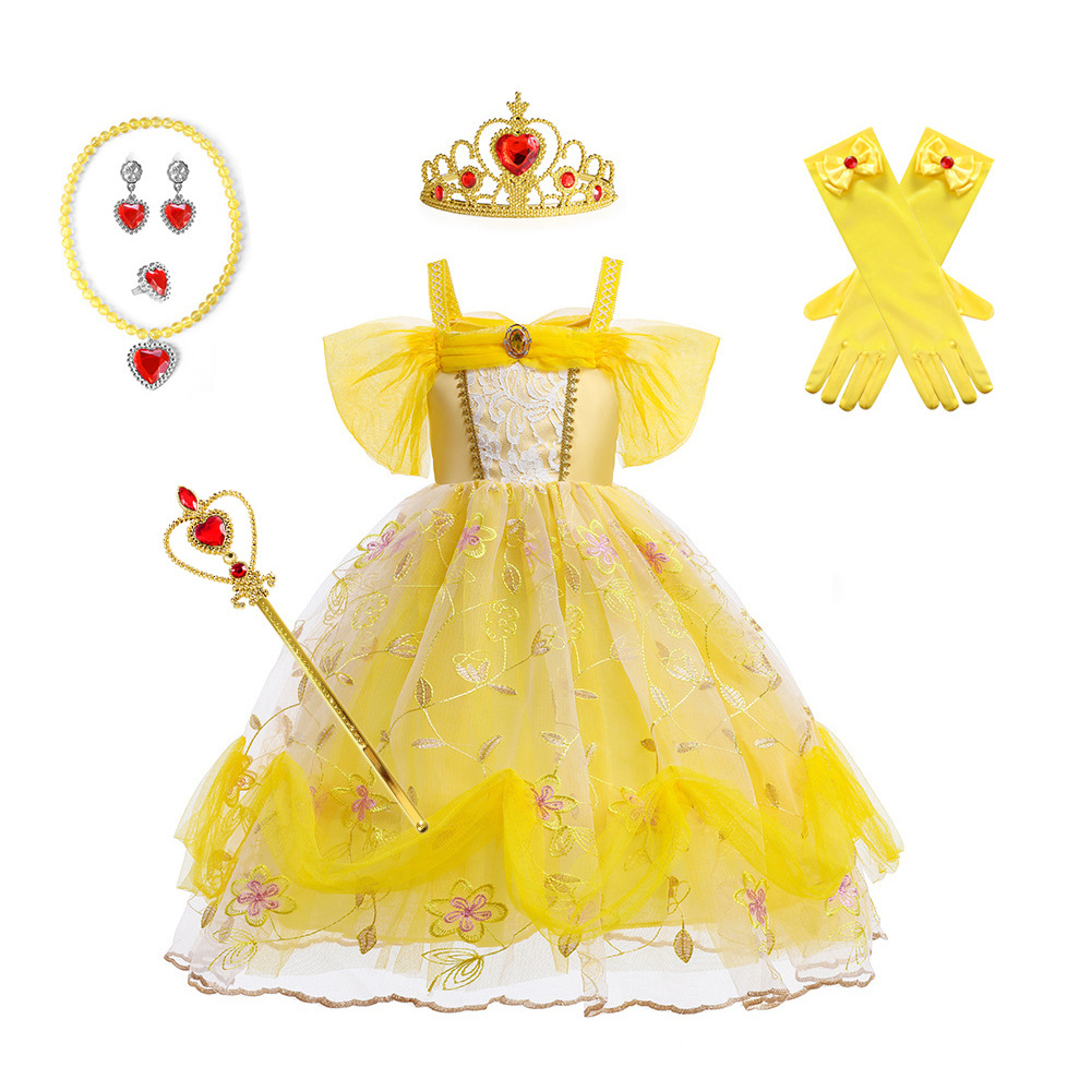 Children Princess Costume Dress UP Kids TV movie Costume Halloween Christmas Party Cosplay Anna Elsa Princess Dress For Girls