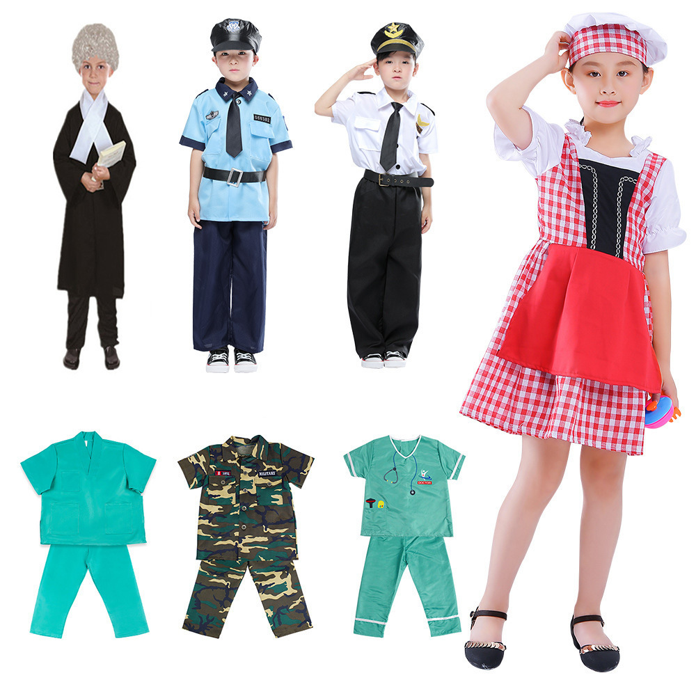 Firefighter Party Construction Worker Doctor Police Carnival Career Day Kids pilots navy cooks Outfit Halloween Cosplay Costume