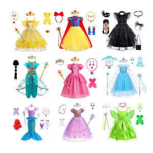 Children Princess Costume Dress UP Kids TV movie Costume Halloween Christmas Party Cosplay Anna Elsa Princess Dress For Girls